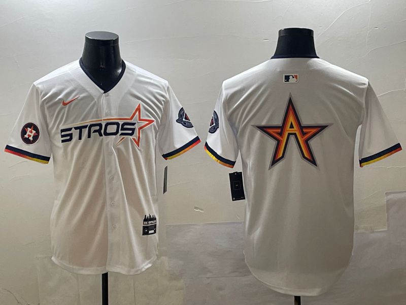 Men Houston Astros Blank White Three generations Joint Name 2025 Nike MLB Jersey style 6